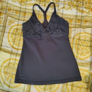 Lululemon Athletica Pure Balance Racer Back Top In Grey, Size 6